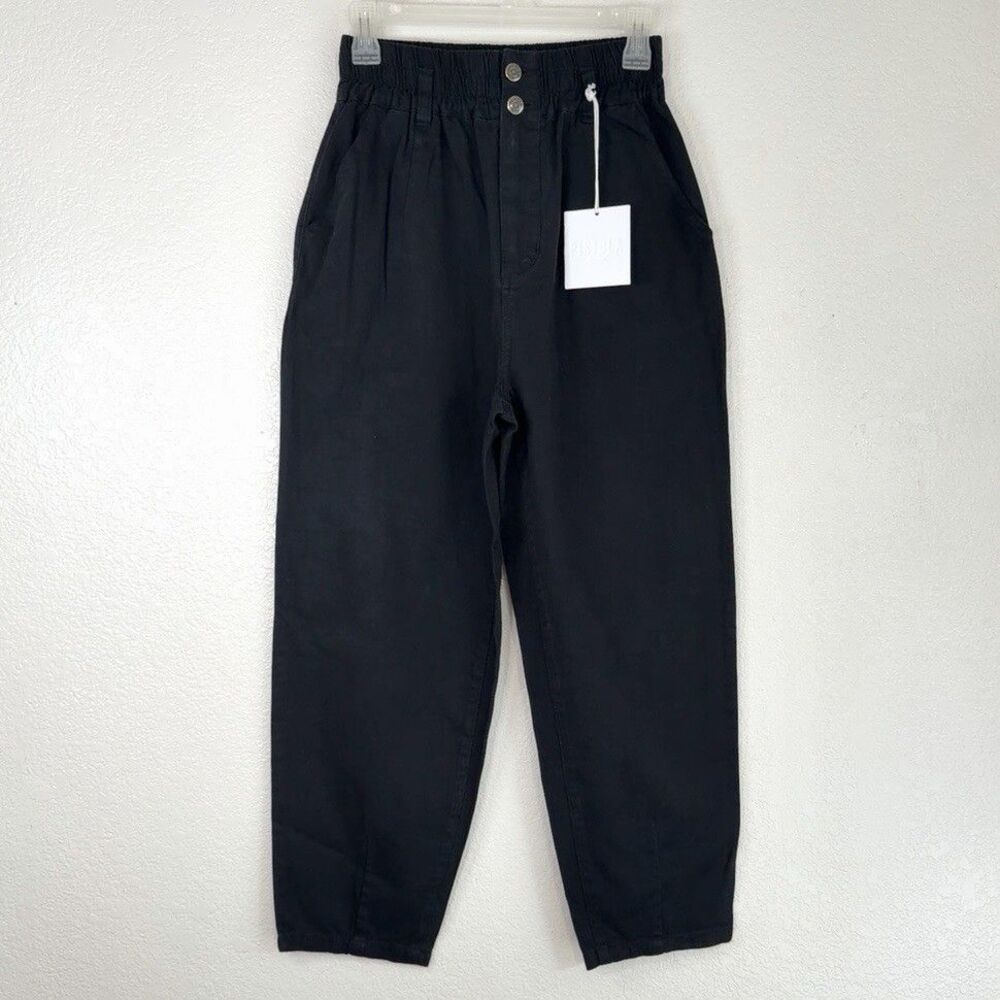 Pistola Joni Barrell Trouser Black SMALL High Waist Tapered Barrel Boho NWT